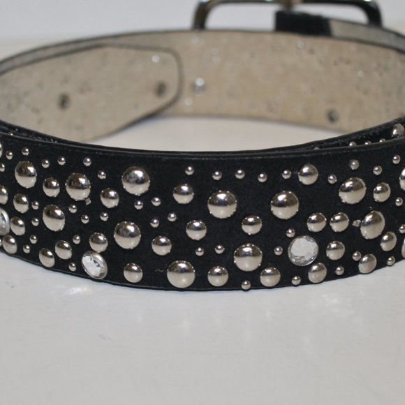 New Leather Crystal Handset Studded Belt - Picture 5 of 9